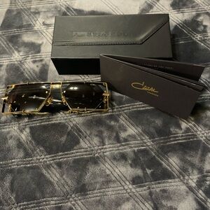 Cazal Gold Sunglasses with Dark Lenses
